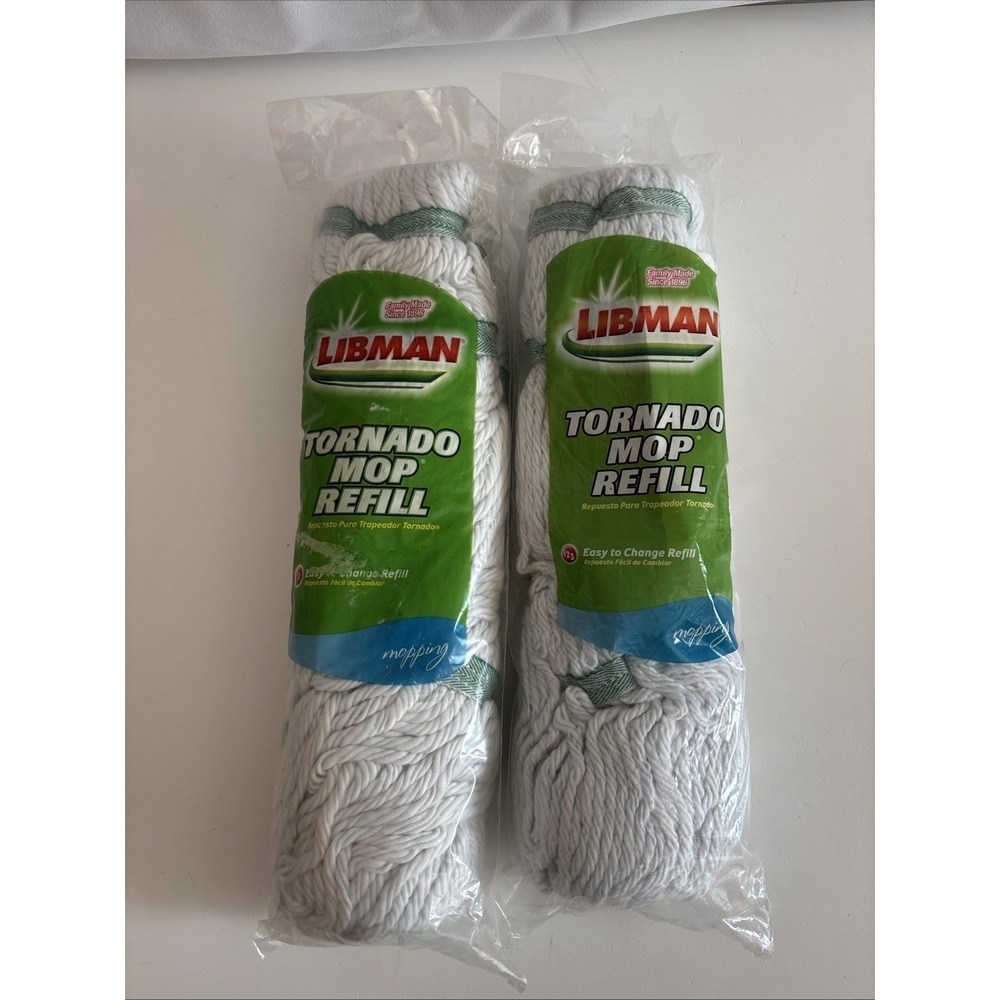 NEW Libman Tornado Mop Refill Lot‎ of 2 Easy To Change Unopened Mopping #02031